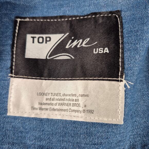 Looney Tunes Sylvester the Cat Soccer Theme Vintage Embroidered Blue Shirt XL - Picture 4 of 4